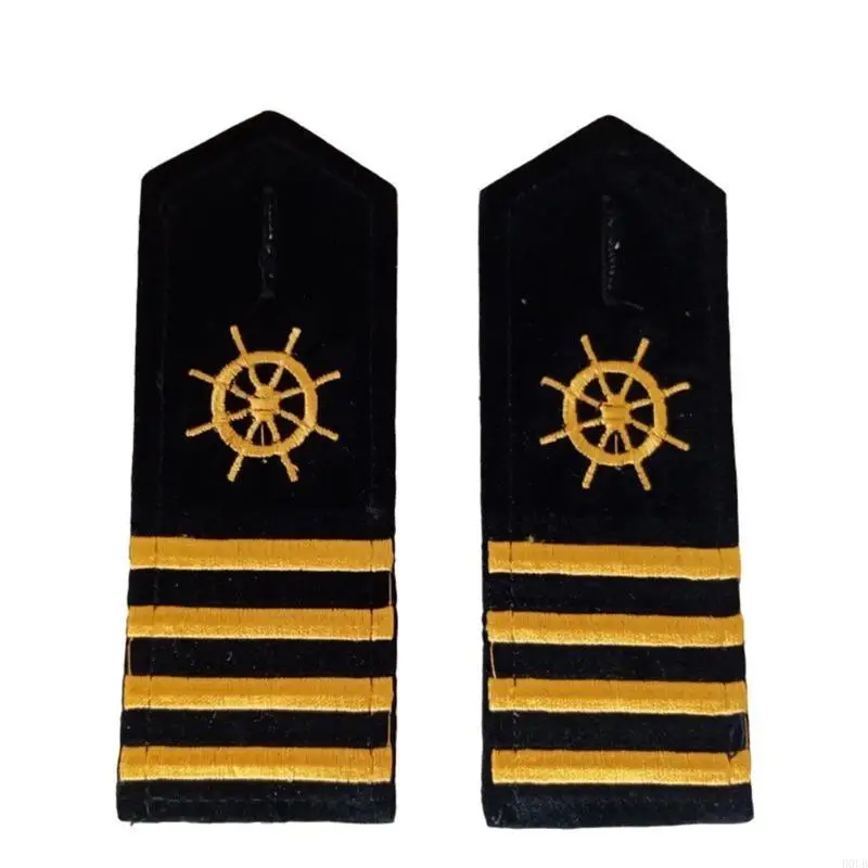 Captain Epaulettes Stripes Shoulder Accessory for Uniforms Drama Play Shoulder Board Shoulder Jewelry