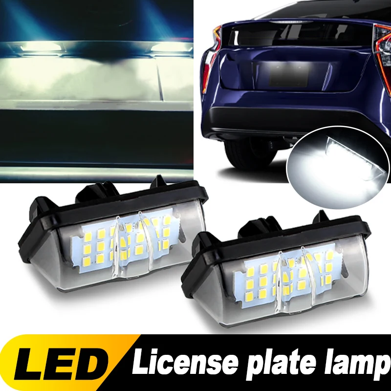 2PCS For Toyota Rav4 Prius XW50 ZVW35 ZVW50/51/55 Alphard AGH30/35 GGH30/35 LED License Number Plate Lamp Lights 6000K White