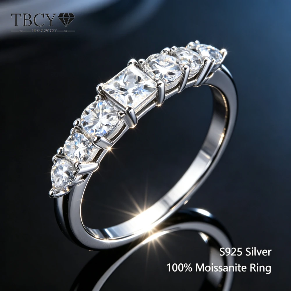 TBCYD Moissanite Ring Multi-Shape Ring S925 Silver Jewelry Women Engagement Gift Party Dating Valentine's Day Fine Daily Jewelry