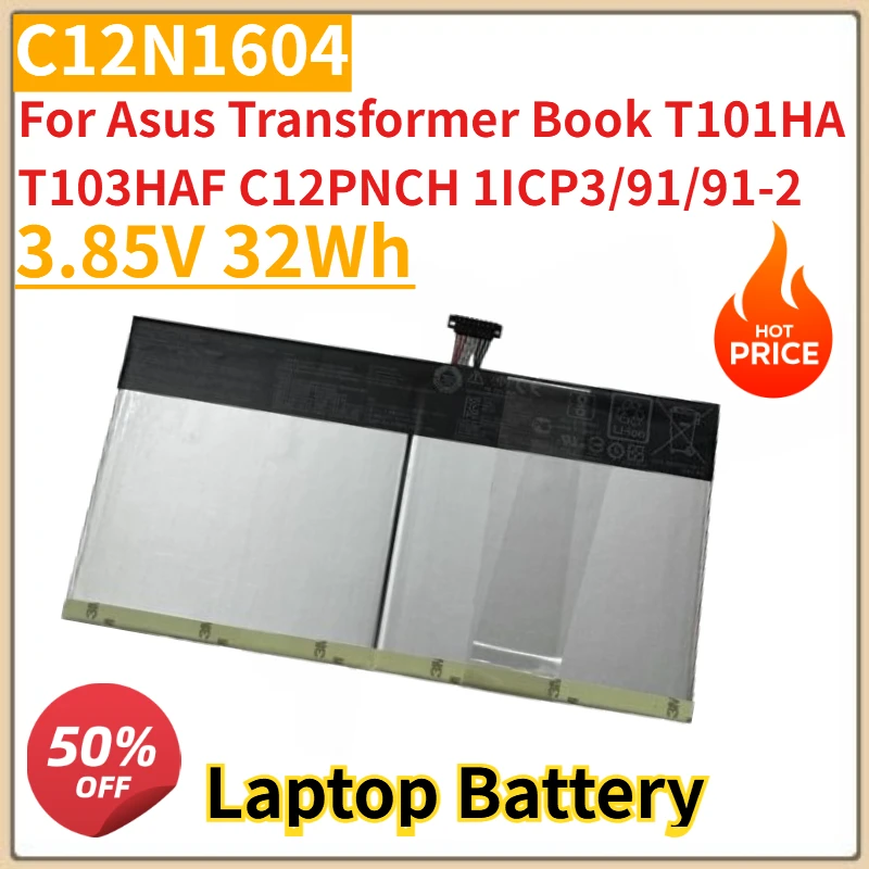 

Высококачественный новый аккумулятор для ноутбука C12N1604 3,85 В 32 Втч для Asus Transformer Book T101HA T103HAF C12PNCH 1ICP3/91/91-2