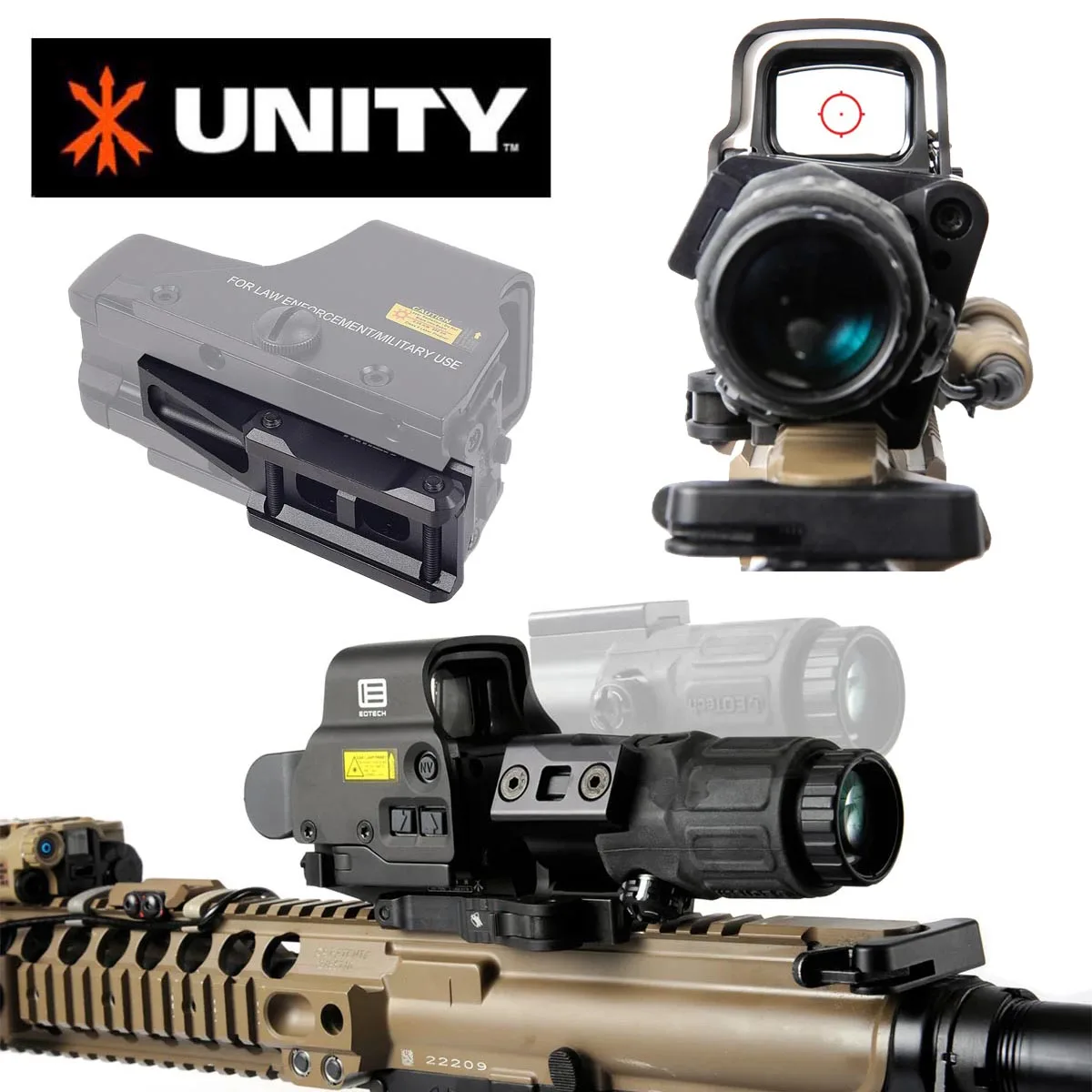 

Tactical UNITY Fast FTC Mount For T01 T02 G33 G43 Magnifier 1/3 Optic Riser Scope Mount 551 552 553 558 LCO