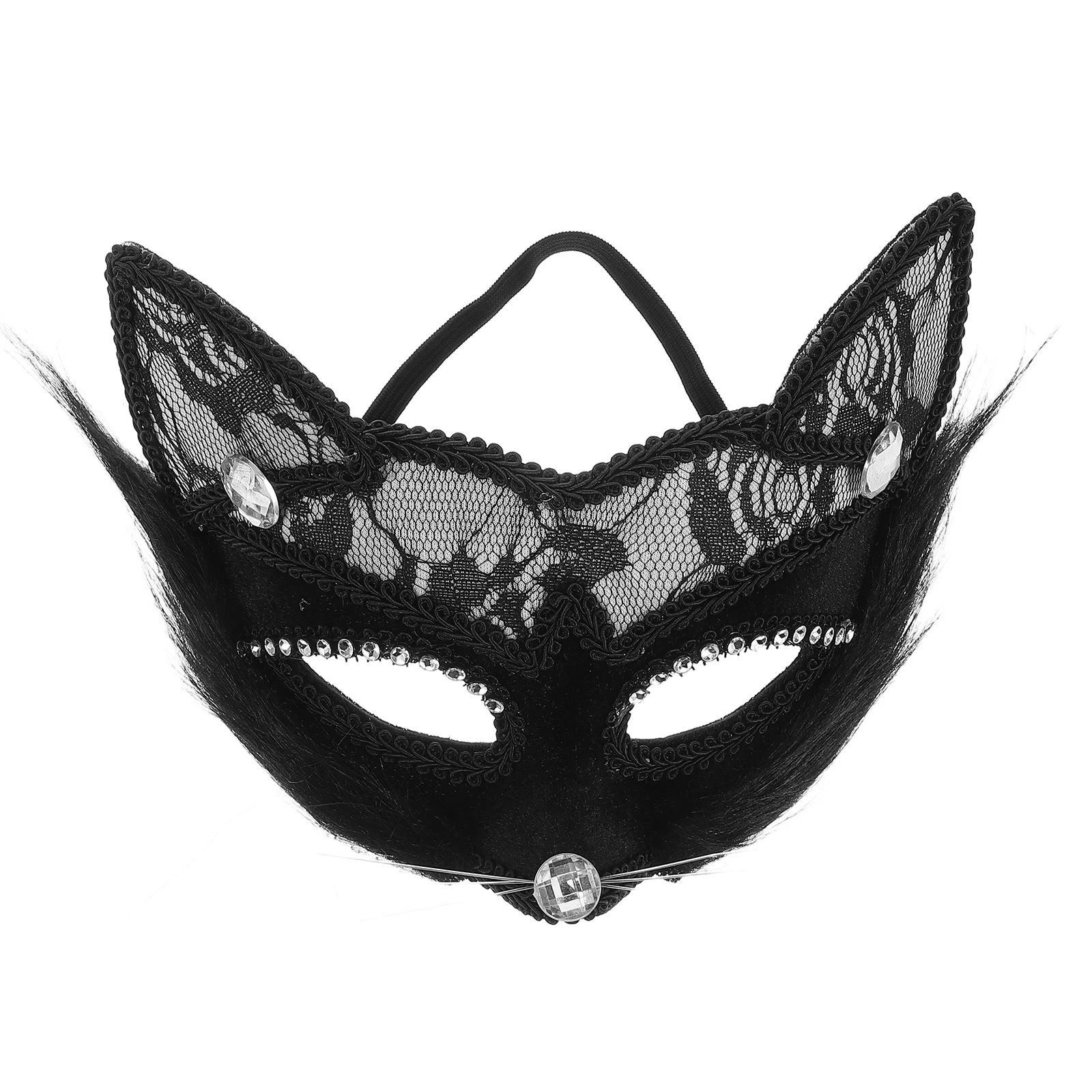 

Handmade Cat Dance Mask for Women Men Costume Party Masquerade Lightweight Animal Head Mask Black Easy Match Festival Cosplay
