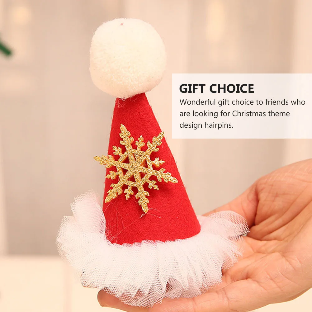 

4Pcs Christmas Hair Clips Cute Xmas Headdress Accessories for Festive Party Decorations White Red Christmas Hair Clips