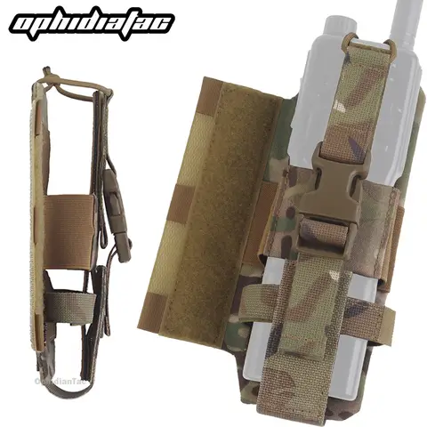 OPHIDIAN Tac 라디오 파우치 R 스타일 조정 가능한 야외 사냥 워키 토키 홀더 Airsoft 조끼 플레이트 캐리어 인터폰 보관 G