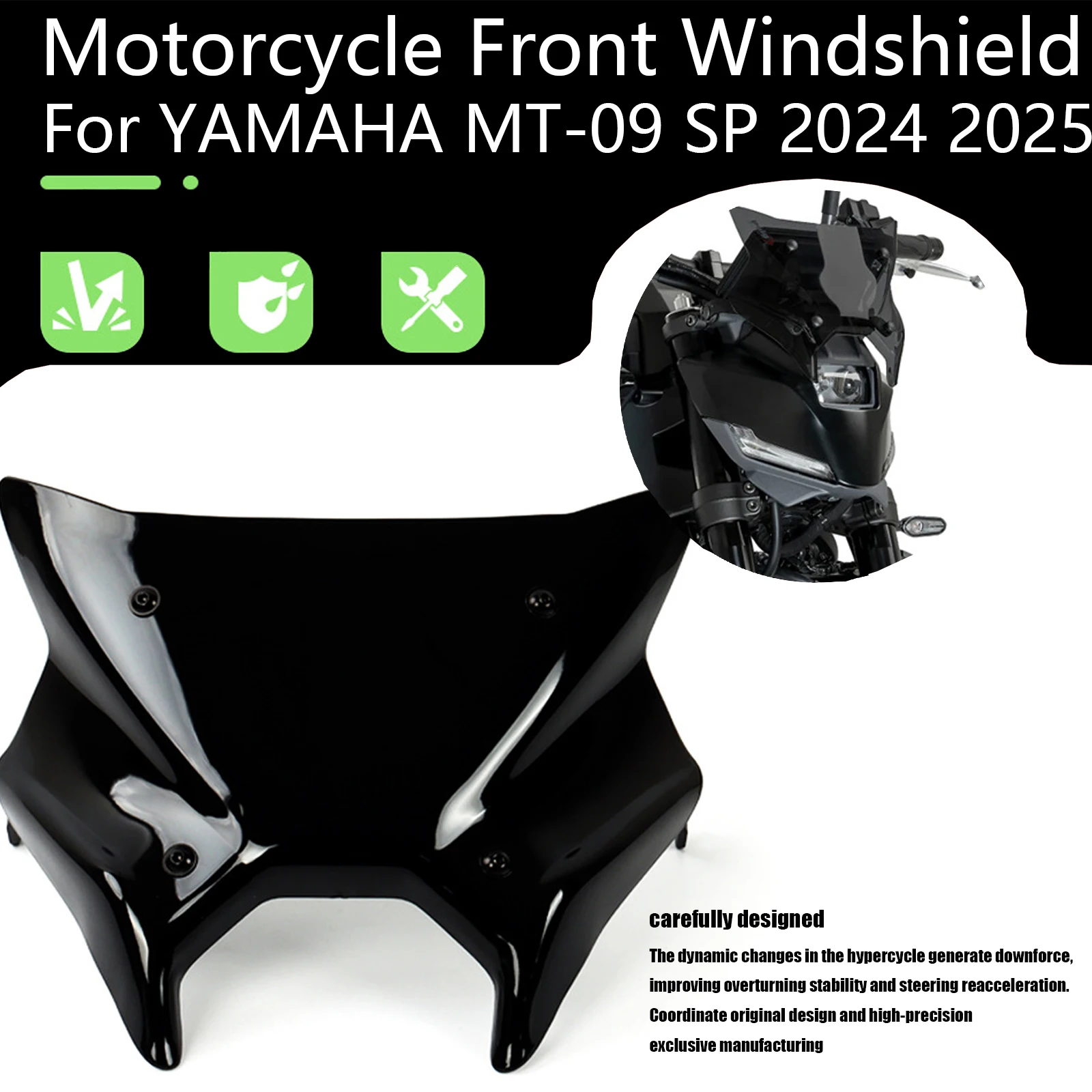 

Motorcycle Accessories For YAMAHA MT 09 MT-09 SP 2024 2025 Front Windshield Wind Deflector Fairing Lower