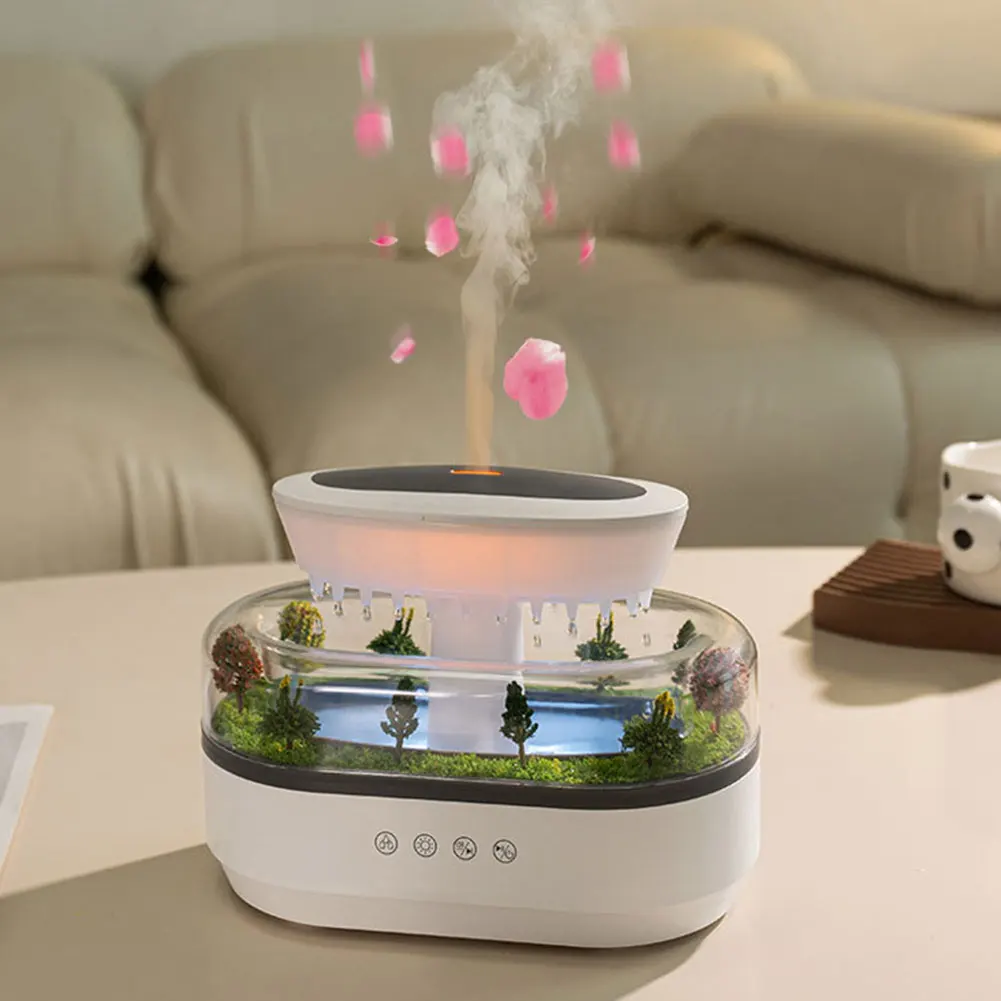 

Увлажнитель воздуха Rain Cloud Cool Mist, капельный микропейзажный аромадиффузор с 7 ночниками, диффузор для ароматерапии для спальни