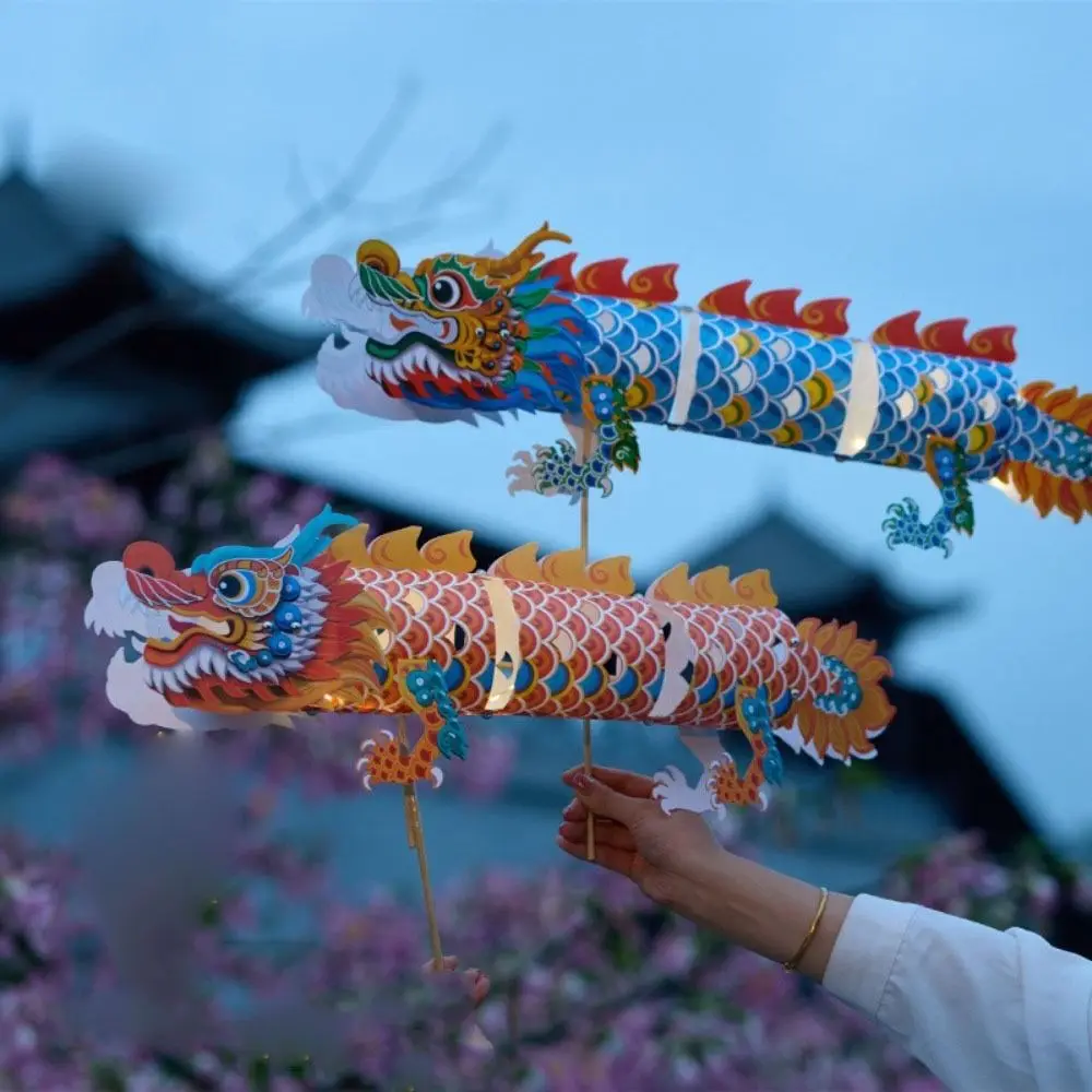 

Chinese Style Dragon Lantern Flying Handmade Portable Dragon Lantern Dance Dragon Glowing Mid-Autumn Festival Lantern