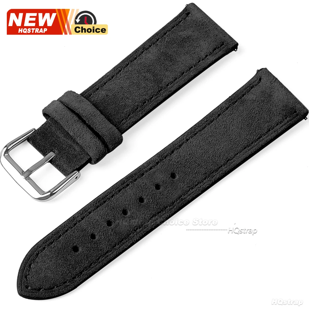 Butterfly Clasp Suede Strap for Omega Watch Band
