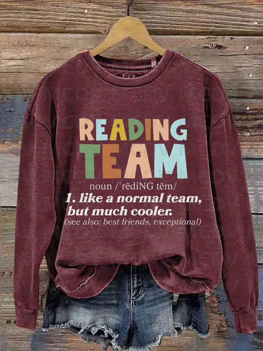 Reading Teacher Casual Sweatshirt 3D Printed Women Pullover