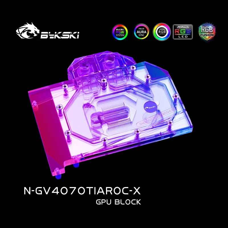 Imagem -06 - Bykski-bloco de Água para Gigabyte Rtx 4070 ti Gaming oc Watercooler Gpu com Backplate N-gv4070tiaroc-x Rtx 4070 5v Argb Sybc