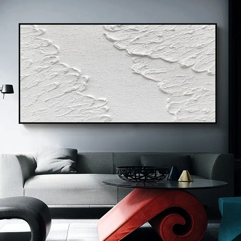 Astratto bianco 3D Texture Art White Canvas Painting poster e stampe White Wall Art Picture Cuadro Home Decoration murale