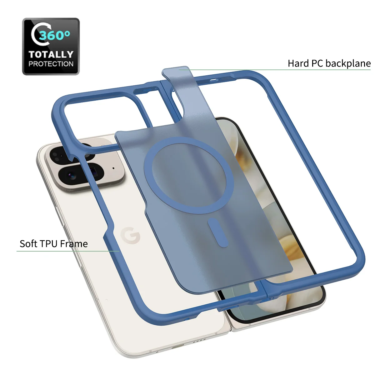 Für Pixel 10 Pro Fold Matte Magnetic Case, kompatibel mit MagSafe Drop Protection Translucent Cover für Google Pixel 10 Pro Fold – Detail 17