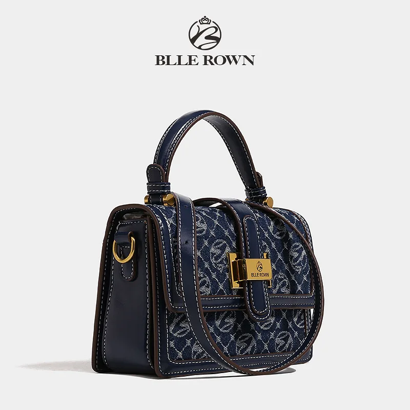 Fashionable Retro Blue Color New Elegant Women Handbag Shoulder Small Square Bag Ladies Hand Bags