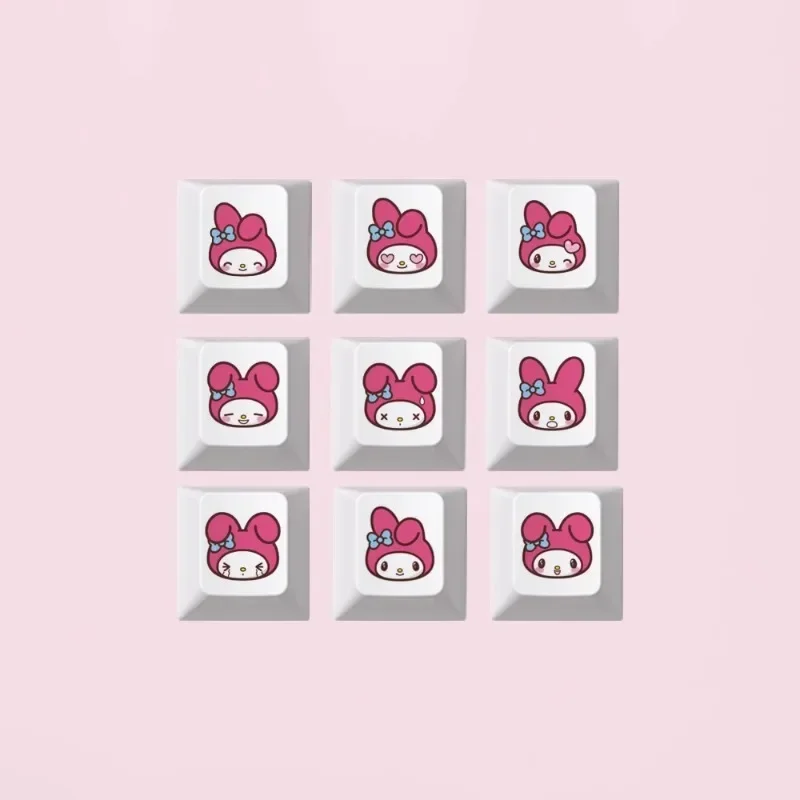 مينيسو سانريو أنيمي Kawaii ميلودي أغطية المفاتيح الكرتون نمط لوحة المفاتيح الميكانيكية مفتاح قبعات لطيف PBT مفتاح قبعات ملحقات لوحة المفاتيح #1