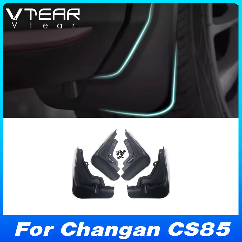 

Vtear For Changan CS85 Coupe Plastic Mudguard Fender Cover 4pcs/set Anti-Splash Easy Install Fit Black Exterior Accessories