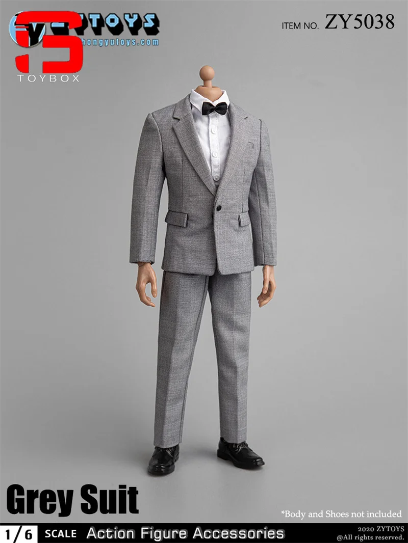 Zytoys conjunto de terno masculino de cor sólida, escala 1/6, modelo de roupas zy5006 zy5038 zy5039 zy5046 zy5052 adequado para corpo de figura de ação de soldado de 12 ''