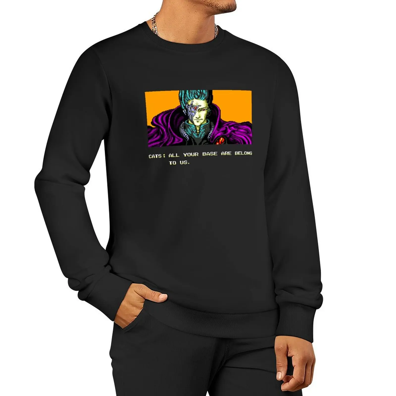 

All Your Base Pullover Hoodie tracksuit anime clothing hooded shirt fashion men hooded sweatshirts