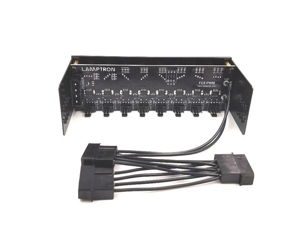 LAMPTRON FC8 PWM 60Watt computer fan speed controller with 8-way optical drive position