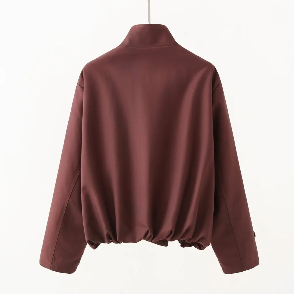 

Women's Double-Breasted Coat Korean Style Casual Collar Hem Waist 00XS-620 Autumn Winter New Fashion Wholesale