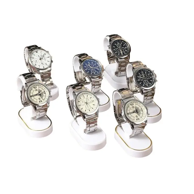 Watch Display Rack White Plastic Durable Stable Holder for Counter Showcase Watch Fair Exhibition Display
