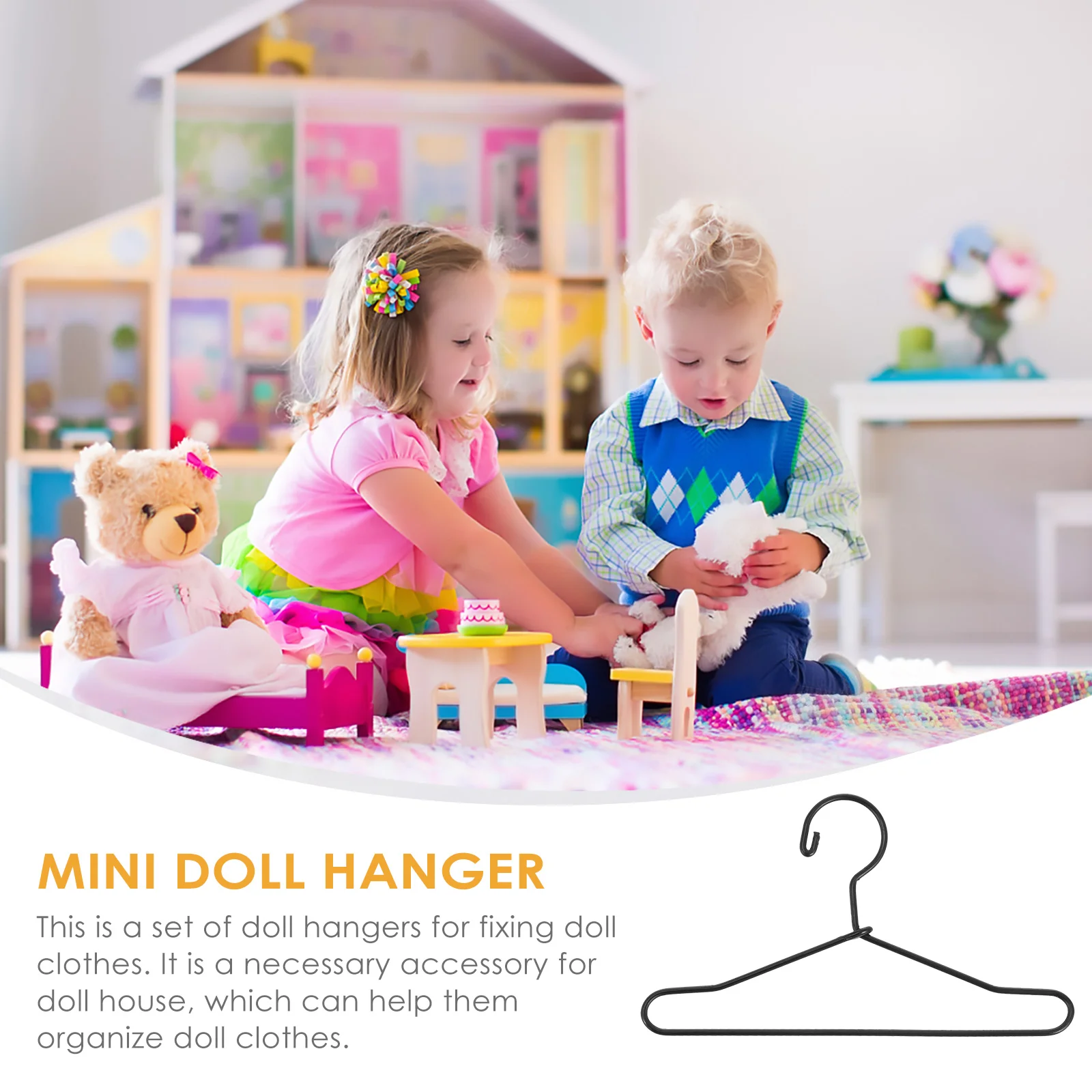 20 Pcs Closet Hangers Toys for Girls Dress Organizer Room Metal Holding Rack Baby