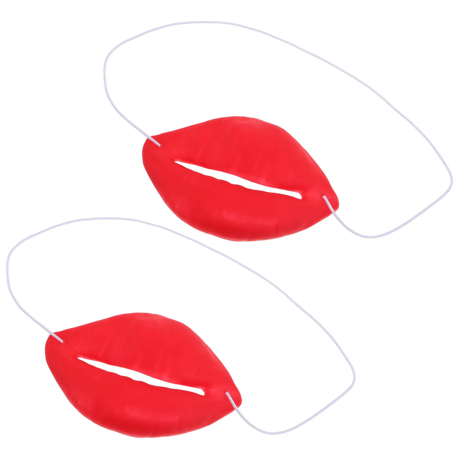 2Pcs Funny Lip Photo Booth Props Amusing Red Lip Sausage Mouth Decor Versatile for Parties Weddings Gatherings Cosplay