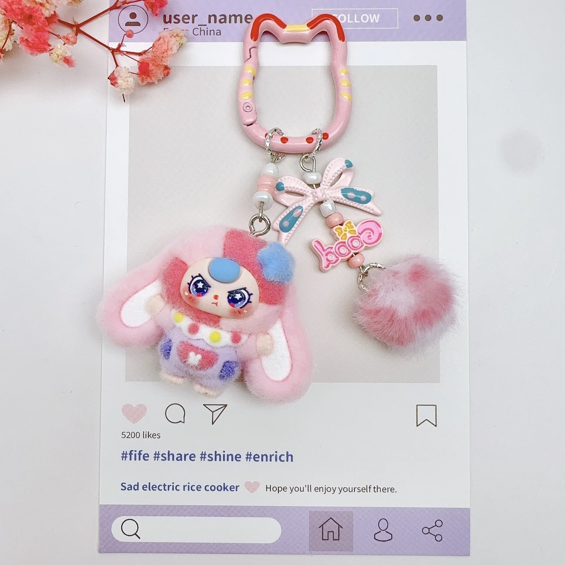 لعبة أرنب لطيفة ذات أذنين كبيرة للأطفال بعمر 3 سنوات، لعبة تمثال لطيفة على شكل سلسلة مفاتيح يمكنك صنعها بنفسك، منتج زخرفي صغير