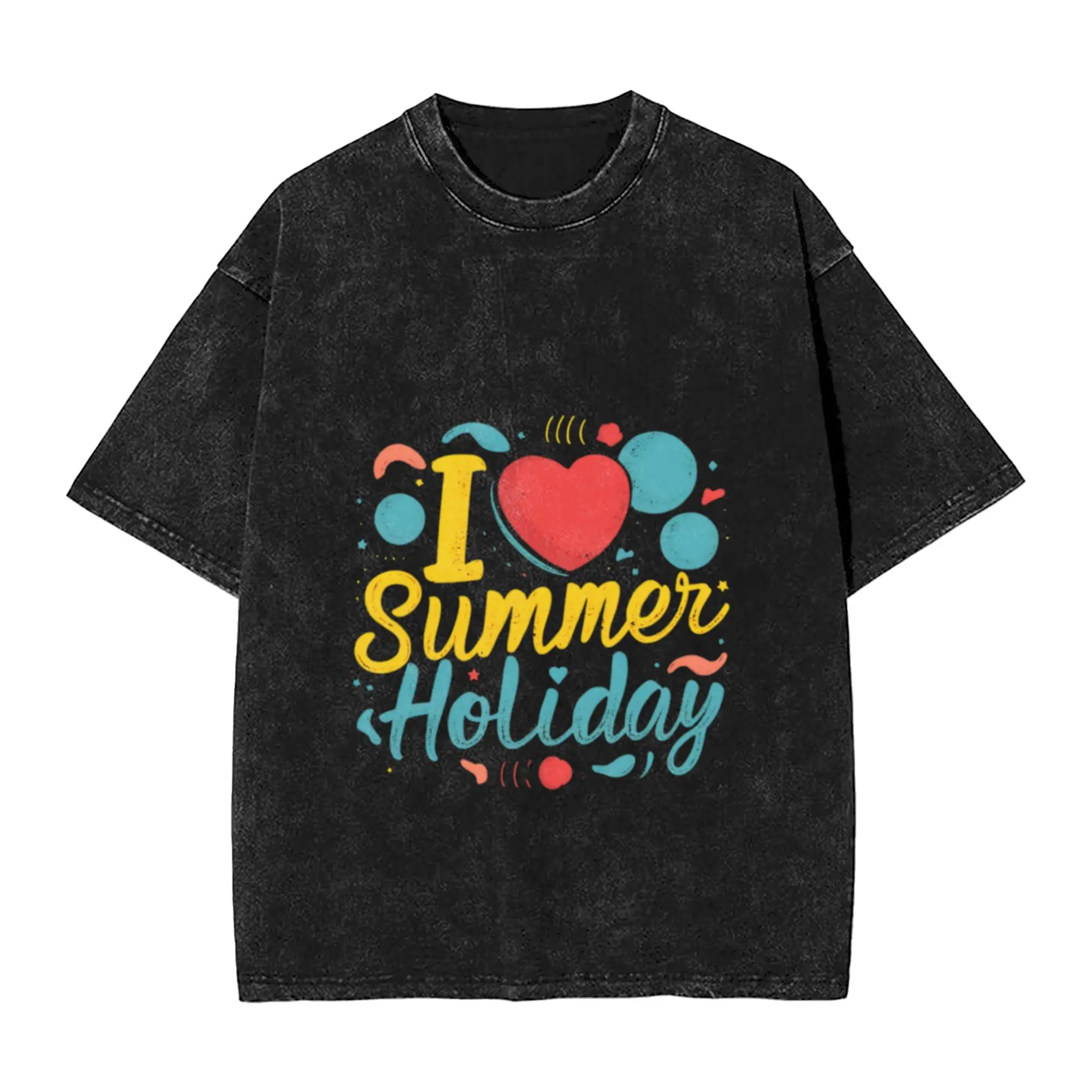 Embracing the Sunshine  I Love Summer Holiday Unique Cool A Washed T Shirt Men's Women's Oversized Cotton Tees Tops