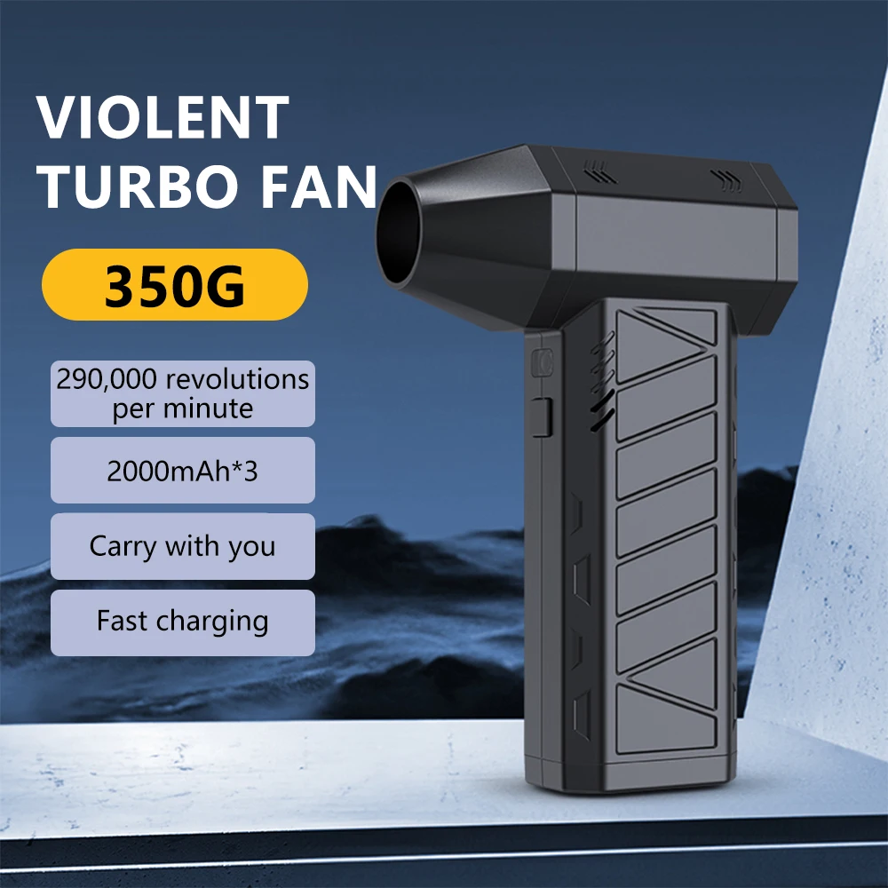

New 290000RPM Turbo Jet Fan Electric Air Duster Adjustable Wind Speed Mini Turbo Violent Blower Rechargeable Light Car Clean