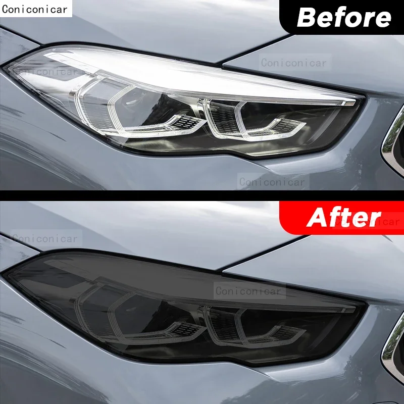 لسيارات BMW 2 Series F44 Gran Coupe M235i مصباح السيارة الأمامي الشفاف المدخن الأسود الغطاء الواقي فيلم ملصق من البولي يوريثان ملحقات PPF