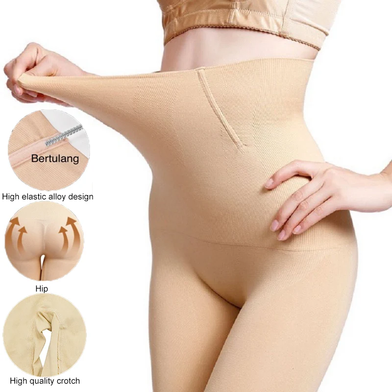 Plus ขนาดผู้หญิง Body Shaper สูงเอวหน้าท้อง Shapewear ไม่มีรอยต่อหลังคลอด Belly กางเกง