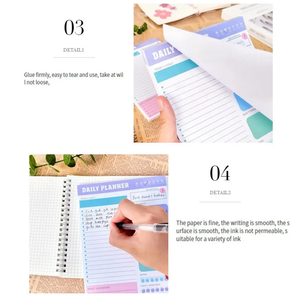 60 Sheets To Do List Notepad Portable Weekly Planner A5 Agenda Planner Self-Disciplined Time Schedule Schedule Writing Pads