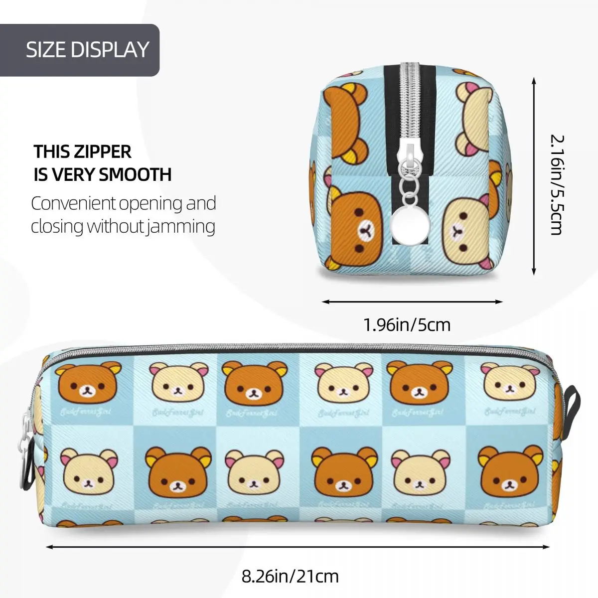 Rilakkuma Pencil Cases Korilakkuma Pencil Pouch Pen Box for Student Big Capacity Bags School Supplies Cosmetic Stationery