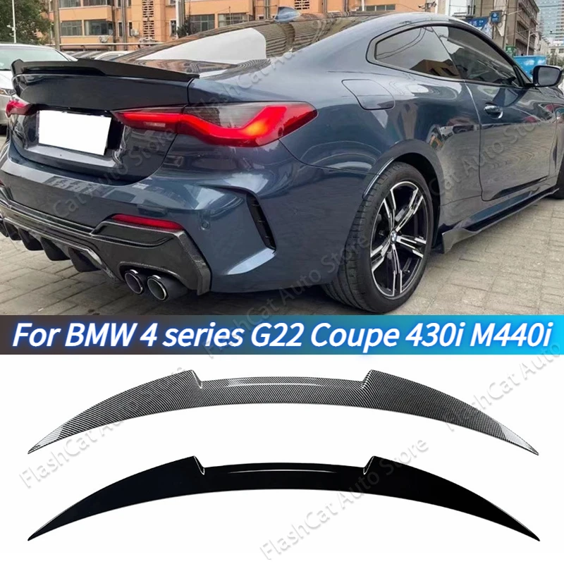 G22 G82 M4 Style Car Rear Roof Trunk Spoiler Tail Wing Boot Lip For BMW 4 series G22 Coupe 430i M440i 2-Door G82 M4 2021-2024