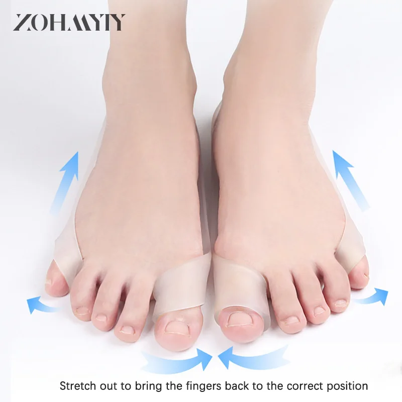 1Pair Foot Silicone Orthopedic Hallux Valgus Splint Corrector For Toes Separator Finger Pain Relief Pedicure Foot Care Tool