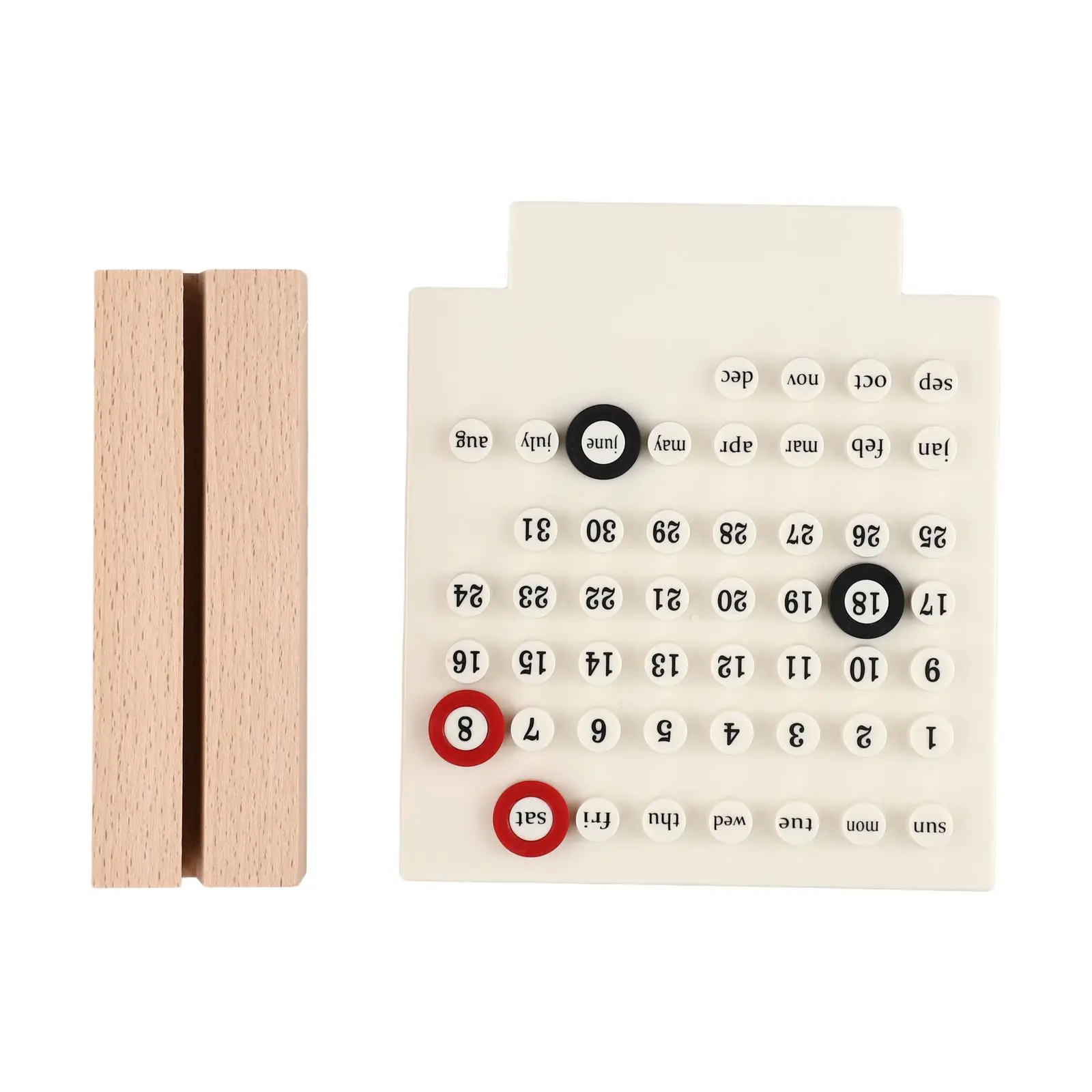 For Dorms For Home Desk Calendar Loop Calendar Office Decor 1 Wooden Base 3 Date Marking Rings Acrylic Ring Desk Decor