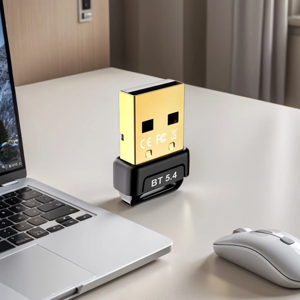 BT 5.4 Adapter Wireless BT Transmitter Receiver Plug and Play Wireless Dongle for PC Mouse Keyboard Headphones Speakers