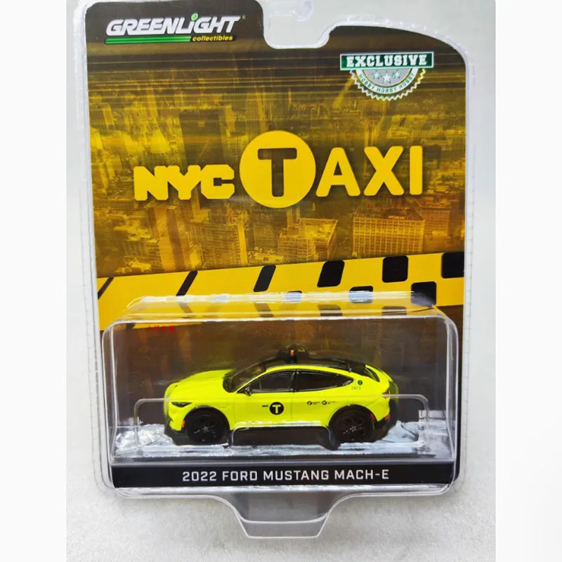 

Greenlight Diecast 1:64 Scale 2022 Ford Mustang Taxi Alloy Simulation Car Model Static Collection Decorated Holiday Gifts Toys
