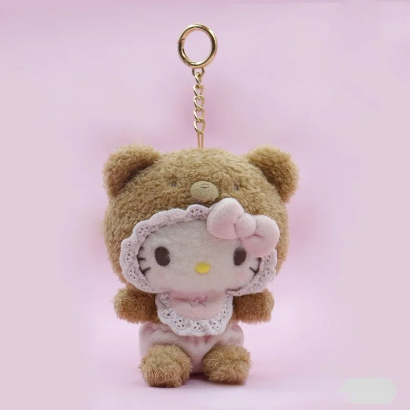 New Sanrio Latte Bear Kuromi My Melody Cinnamoroll Pacifier Baby Cute Plush Doll Pendant Ornament Gift Women's Bag Pendant