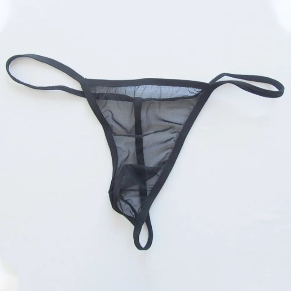 Men Liquid Stretch Thong Ultra-Thin Underwear For Hot Man See-through Mesh Gay Sissy Pouch Cut G Strings Summer Men's Panties