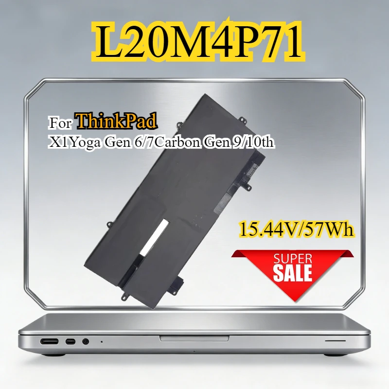 

L20M4P71 Laptop Battery for Lenovo ThinkPad X1 Carbon Gen 9/10th 2021 Yoga G6 6/7 20XX 20XW 5B10W1397 L20L4P71 L20C4P71 L20D4P71