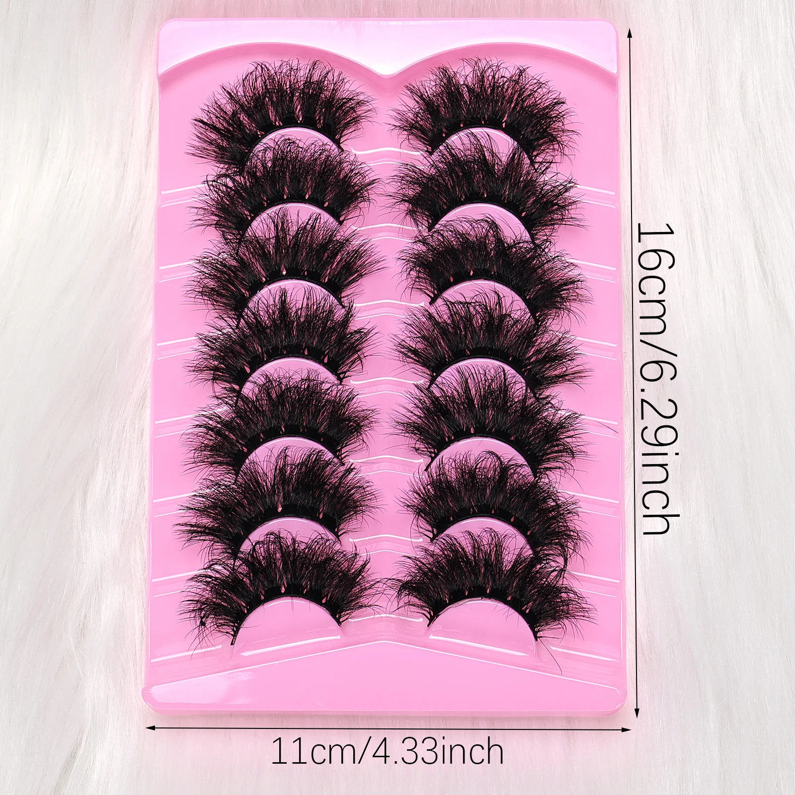 7 أزواج من الرموش الصناعية المصنوعة من المينك - رموش طويلة سميكة ورقيقة، قابلة لإعادة الاستخدام وسهلة الاستخدام لوصلات مكياج العين #4