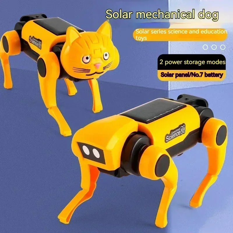 13.5x7x8cm Science And Education Solar Robot Dog Steam Manual Diy Assembling Educational Science Experiment Robot Children\'s Toy