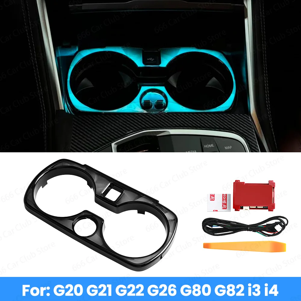 

NEW Crystal Cup Holder Light Ambient Lighting For BMW G20 G21 G22 G23 G26 G80 G82 G83 I3 I4 Automotive Interior Supplies