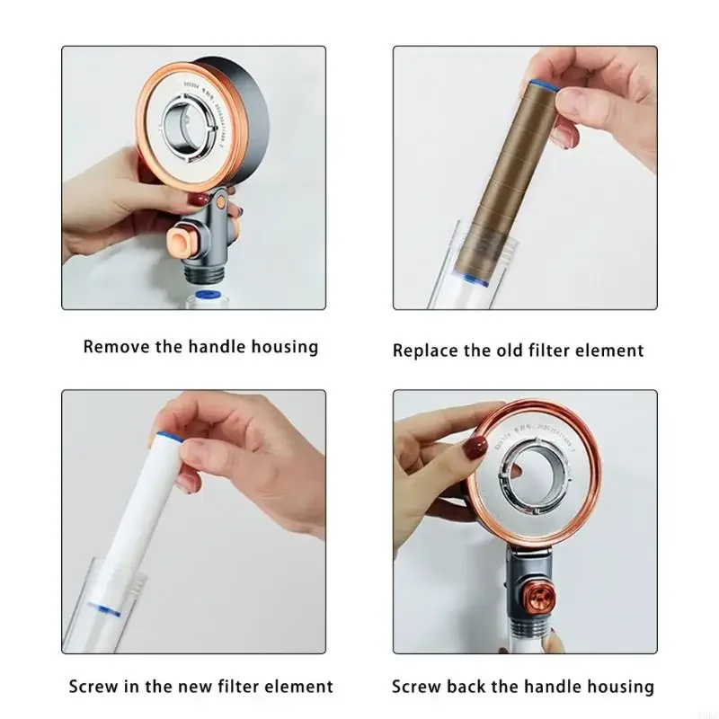 5pcs pp cotton filter تنقية المياه مرشح رأس الدش باليد دش مرشحات استبدال رأس الخرطوشة