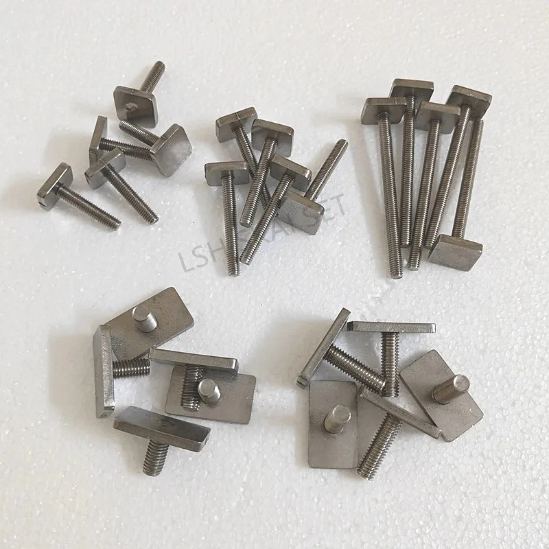 2PCS Stainless Steel T-shaped Chute Rail Screw Rectangular Welding Screw Hardware Tools Accessories Hammer Head Bolt