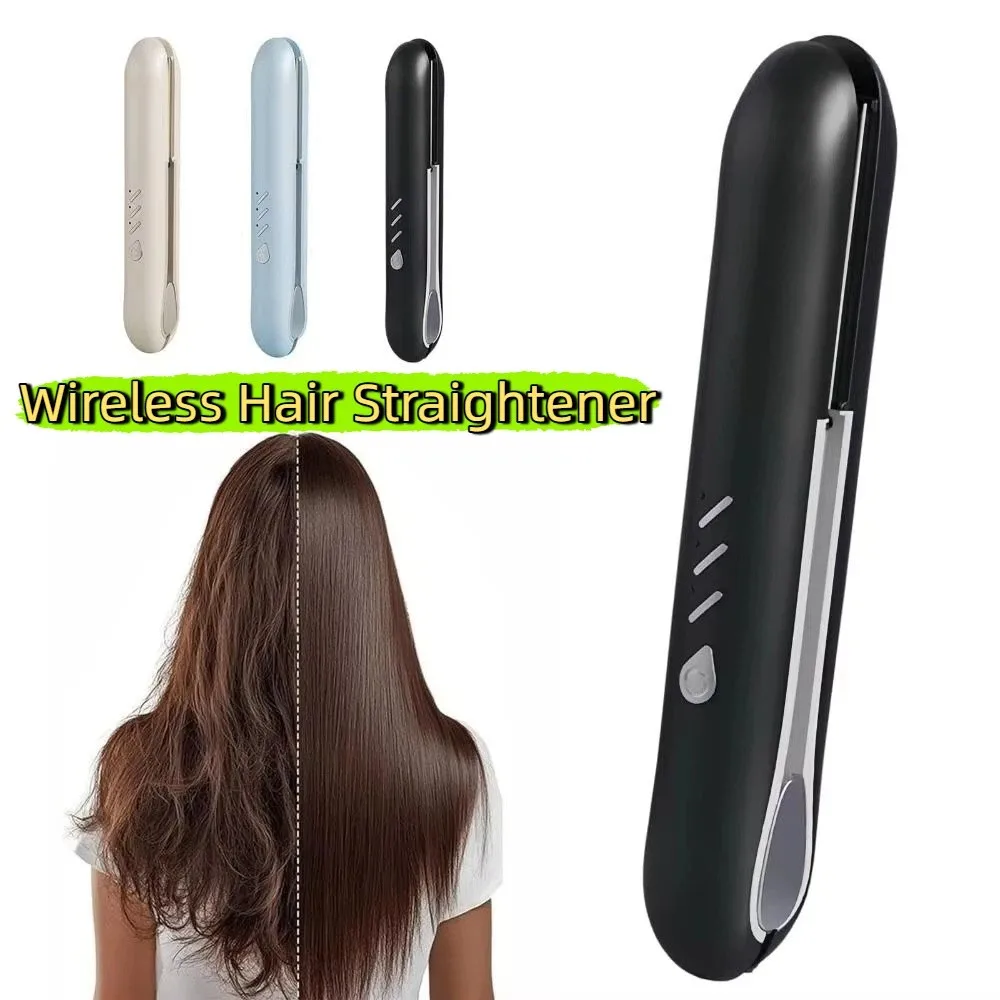 

Портативный беспроводной выпрямитель для волос, быстрый нагрев, зарядка типа C, 2 в 1, мини-выпрямитель для волос, 3 настройки температуры