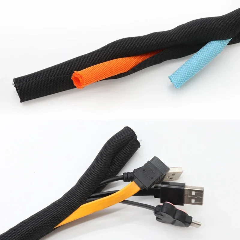 Self Closing PET Expandable Braided Sleeve Self-Close Flexible Insulated Hose Pipe Wire Wrap Protect Cable Sock Tube