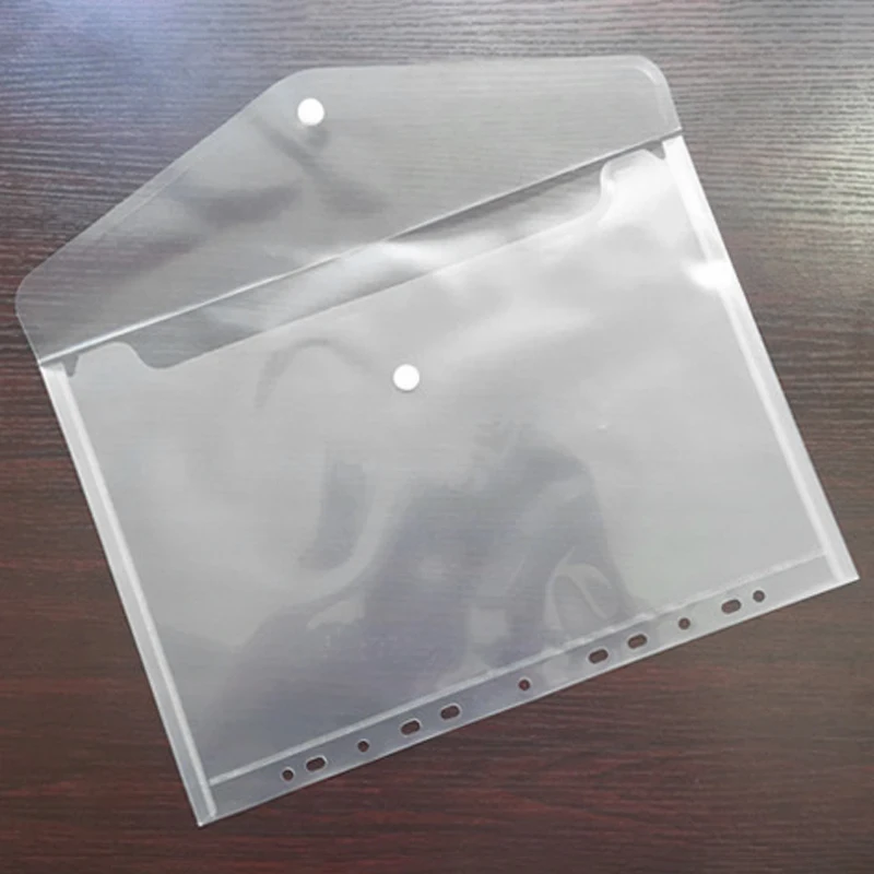 10Pcs 11 Hole Transparent A4 Document File Bag Plastic Folder File Bill Envelope Storage Bag Data School Paper Bag