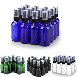 Flacone Spray in vetro da 5 pezzi 5ml -100ml con nebulizzatore per olio essenziale riutilizzabile portatile da viaggio blu verde trasparente nero